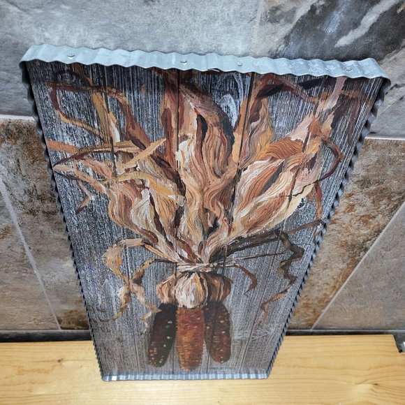 RTC Indian Corn Painting Corrugated Galvanized Iron Framed Signed Spradlin 2019 - Picture 4 of 15